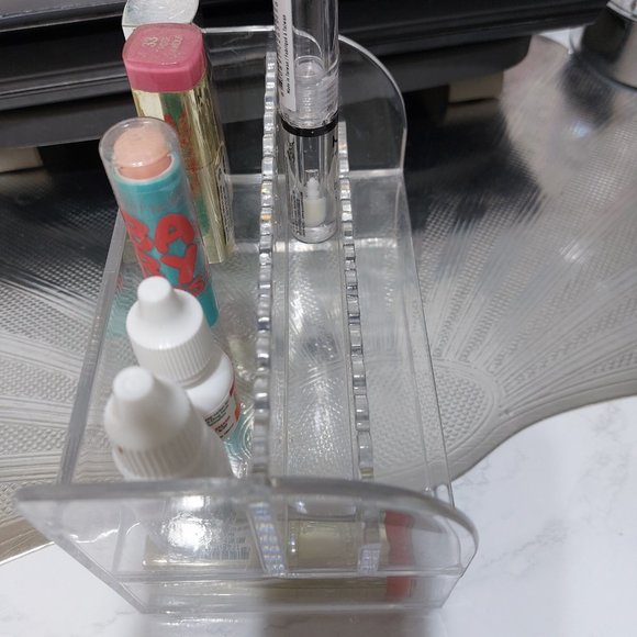 2 Tiers Makeup Clear Acrylic Lipstick Earring Display Stand Very Practical - Picture 3 of 10